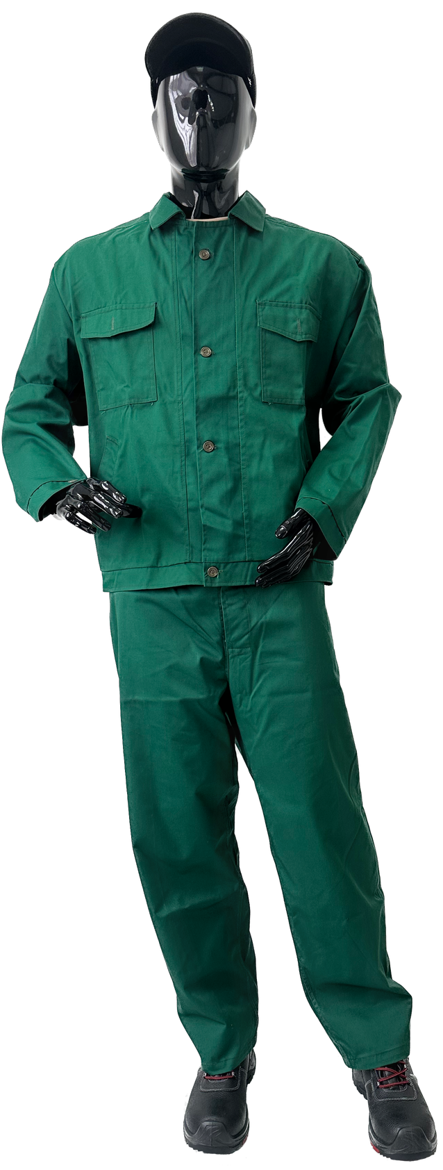 Костюм рабочий Мастер (Саржа) (куртка, брюки), зеленый, усиленный, 03656 з Фото