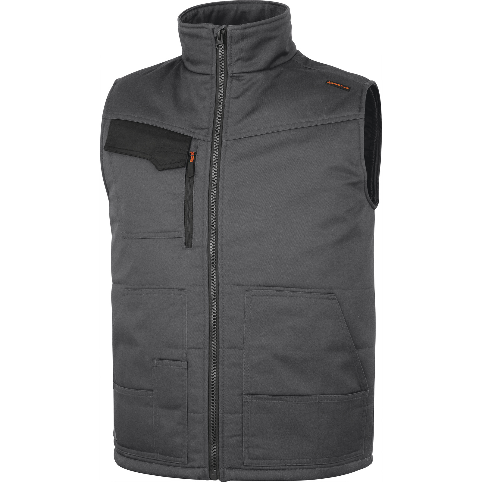 Жилет рабочий Stockton3 gris/orange delta plus цвет. черный Фото